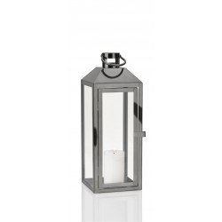 Lanterne - Titanium look - Metal/Glas